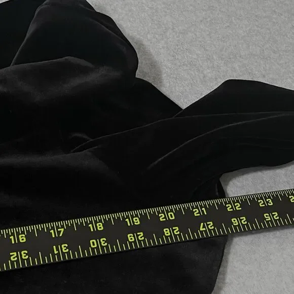 Posh Black Velvet Maxi Gown Dress Boat Neck /Cowl Neck Goth Classy Event Sexy - Picture 11 of 14